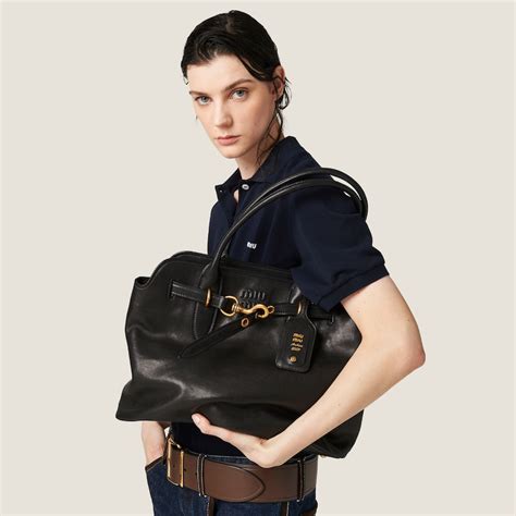 miu miu nappa charm bag|Black Aventure Nappa Leather Top.